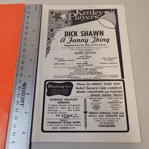 1965 A FUNNY THING HAPPENED ON WAY Stage Play Program & Playbill -Columbus, OH. - Picture 3 of 14