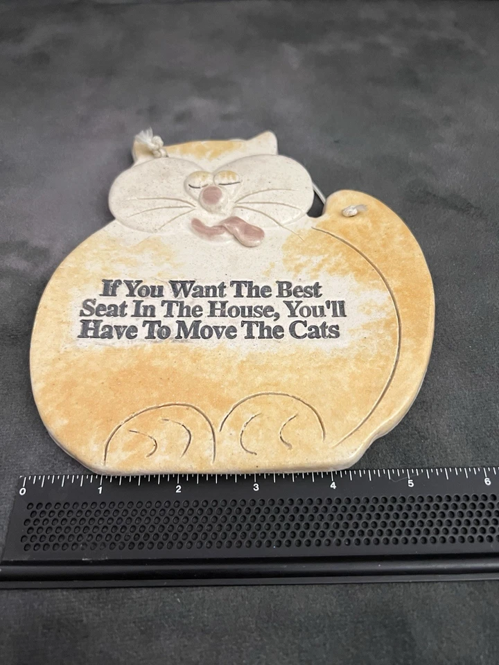 Placa de pared para gato “Si quieres el mejor asiento de la casa” cerámica 6” Foto 4 de 4