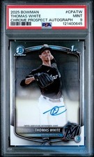 🔥2025 Bowman Chrome Prospect Autograph #CPA-TW Thomas White MIA Marlins PSA 9🔥