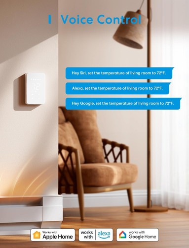 meross Smart Thermostat for Electric Baseboard and in-Wall Heaters Work with ... - Picture 4 of 8