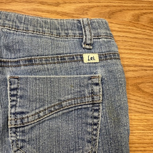 LEI Jeans Girls 14 Blue Straight Leg Patchwork Decorative Lace Floral Pockets - Picture 12 of 13