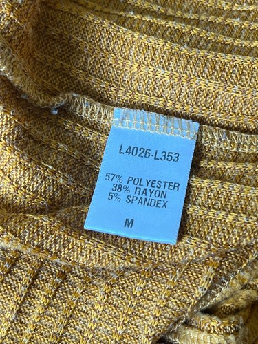 Earthbound Long Wrap Skirt Womens Medium Yellow Ribbed Solid Slit Boho Gypsy - Picture 7 of 10