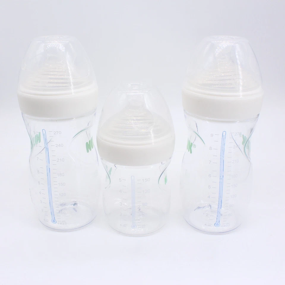 Lote de 3 biberones NUK Simply Natural (dos 9 oz blancos y uno 5 oz blanco) Foto 3 de 4