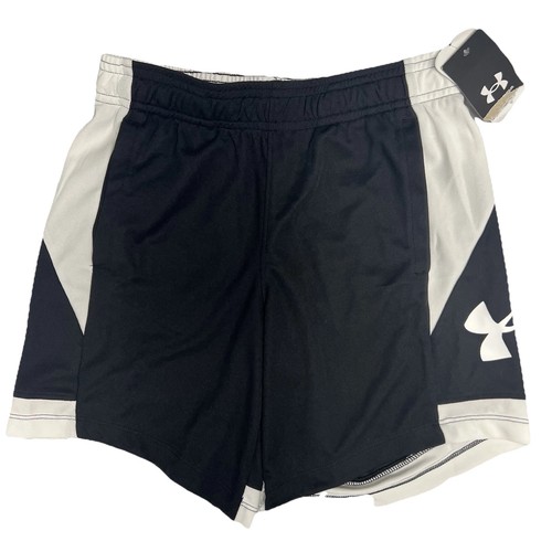 Under Armour NWT Girls Baseline Basketball Youth Medium Shorts Black/White