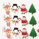 6 Sätze / 24 Blatt Weihnachtspuzzle Puzzle Aufkleber Weihnachtsmänner Elch