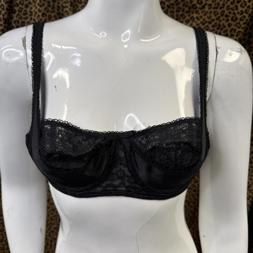 Sujetador bala vintage años 50 Renoir Whirlpool 7037 32B encaje negro Hollywood Maxwell - Imagen 2 de 14