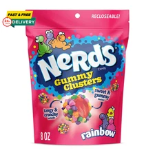 Gummy Clusters Candy, Rainbow, Crunchy and Gummy, 8 Oz