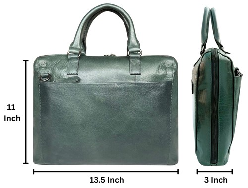 Borsa messenger in pelle per uomo - valigetta in pelle pieno fiore - borsa per laptop... - Foto 2 di 6