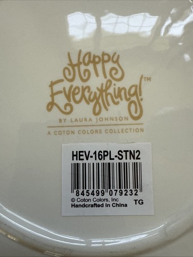 Coton Colors BIG HAPPY EVERYTHING! Round Platter Stone Skinny Stripes - Picture 6 of 6