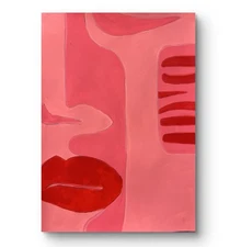 Pink Afrocentric 12X9 Original Pop Art Wall Decor Acrylic Abstract Artwork
