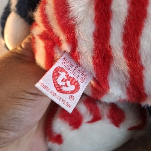 TY Beanie Buddy - SPANGLE the American Flag Bear 14" With Tag - Picture 6 of 6