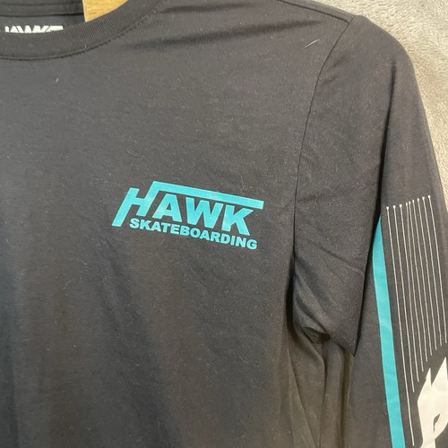 Tony Hawk Mens Large Long Sleeve Shirt  Black Green/Teal On Sleeve - Picture 2 of 7
