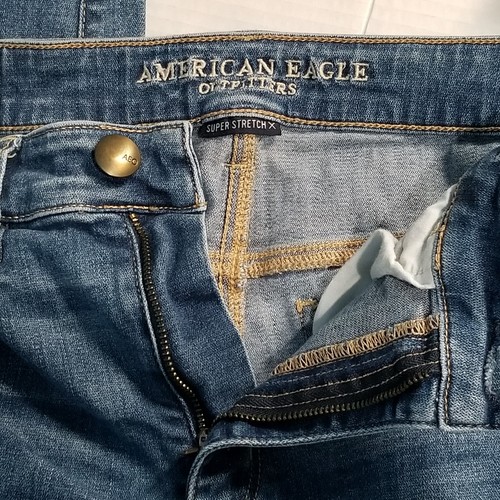 American Eagle Jeans Hi Rise Jegging Sz 6 SHORT Ripped Distressed Super StretchX - Picture 11 of 19
