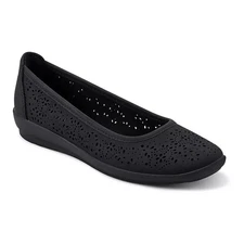 Easy Spirit Alessia Womens Wedge Flats Black Perforated Cushioned Slip On 10 NIB
