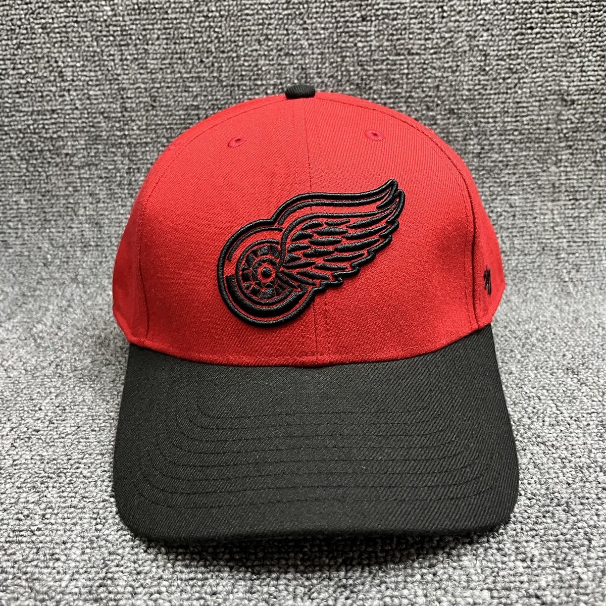 '47 Brand Detroit Red Wings NHL Snapback Hat Red Crown Black Brim New