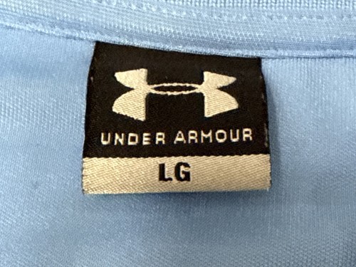 Under Armor Polo Shirt Large Light Blue Collar Short Sleeve-New No Tags - Picture 2 of 6