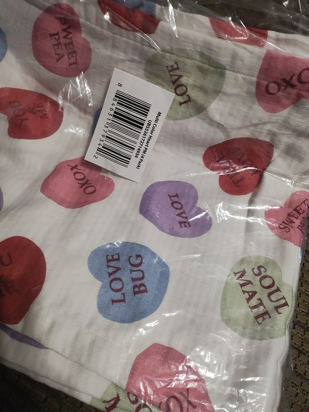 Conversation Hearts Table Placemats 4 Pack 100% Cotton 14x19in thumbnail 3