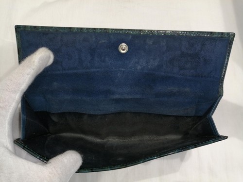 Gucci Authentic Bifold Long Wallet Patent Leather Green Horsebit Pattern 141430 - Picture 5 of 9