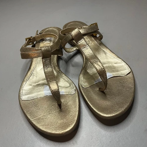Sandali Alexander McQueen donna taglia 36 US 6 teschio catena oro pelle perizoma