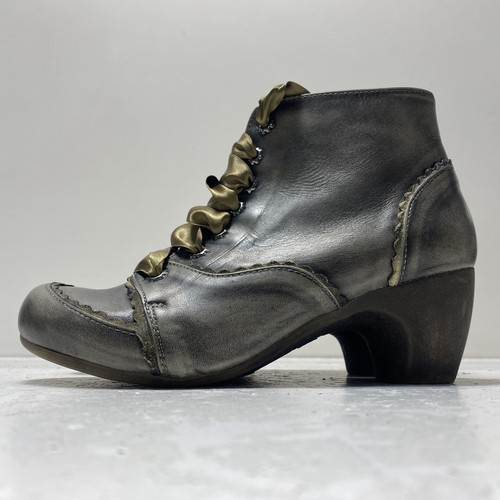 Botines Sheridan Mia para mujer de cuero gris con tacón talla 7,5