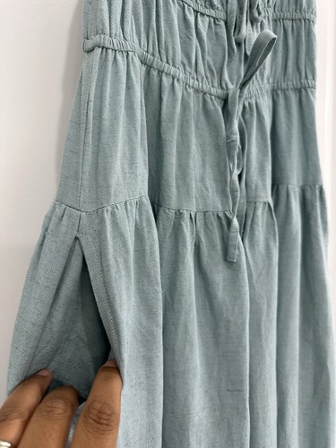 Cottagecore Sim and Sam Sleeveless Maxi Dress S Milkmaid  Boho Teal blue green  - Bild 9 von 13