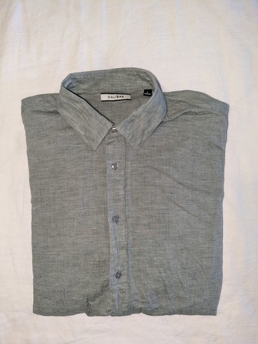 Calibre | Tailored Long Sleeve Linen/Cotton Shirt | Size Large | Olive Colour - Picture 5 of 9