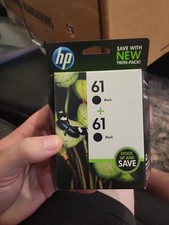 Genuine HP 61 Black Ink Cartridges 2 Pack Sealed CZ073FN New