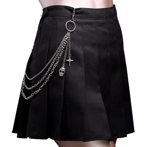 Multilayer Skull Crucifix Waist Chain Pants Chain Waist Jewelry Wallet Chain - Picture 6 of 8