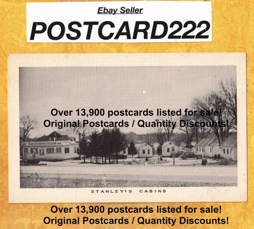 NJ Somerville 1940er Vintage Postkarte Stanleys Kabinen & Tankstelle Gas