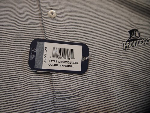 Polo Johnnie-O Lyndon Gris Rayas Providence College Fraars Logo Nuevo con Etiquetas L $128 - Imagen 3 de 14