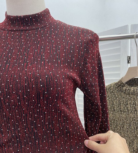 Mujeres Lentejuelas Bodycon Mangas Largas Almohadillas para los Hombros Acanaladas Fiesta Brillo Vestido Dividido - Imagen 11 de 40