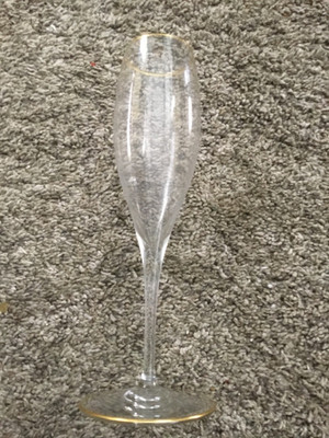 Baccarat St. Remy Crystal Champagne Flute Goblet  8 1/2'' gold border  EXCELLENT