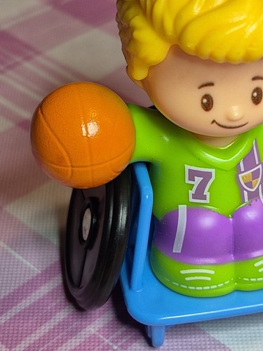 Fisher Price Little People Josh Boy in Wheelchair with Baseketball School Bus - Picture 10 of 15