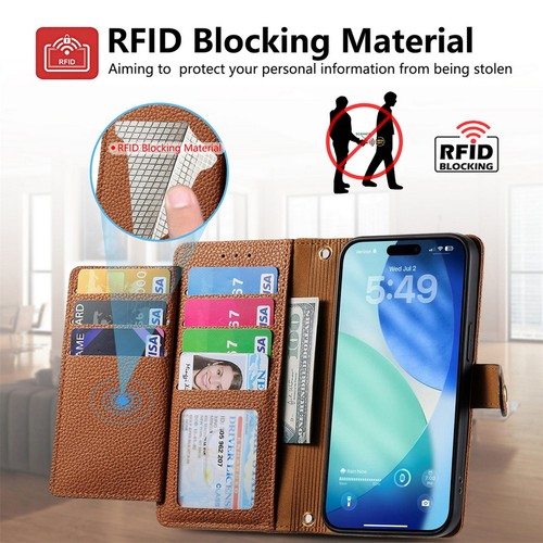 For iPhone 17 16 15 14 13 12 11 Leather Texture With Card Pocket Rope Case Cover - Picture 3 of 23
