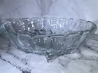 Vintage Indiana Clear Glass Heavy Oval Footed Harvest Fruit Bowl - Grapes - 12"
