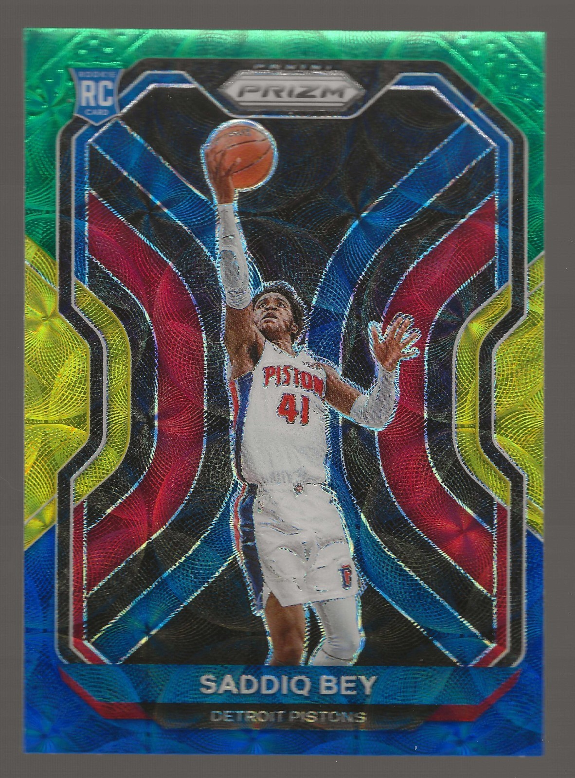 2020-21 Panini Prizm Choice Blue Yellow & Green Prizm Saddiq Bey #284 Rookie RC