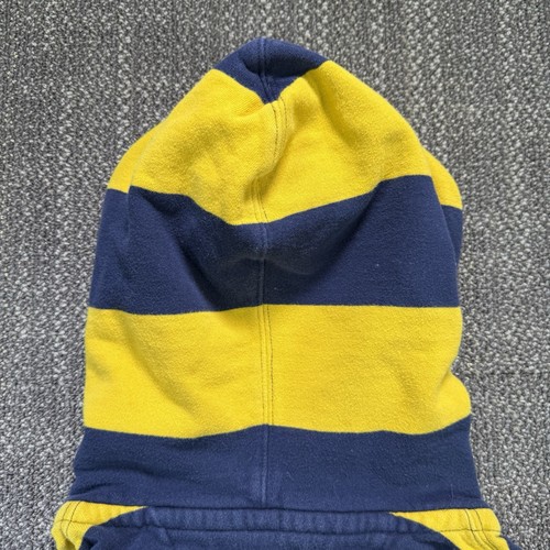 Felpa con cappuccio vintage Polo Ralph Lauren rugby grande blu gialla a righe preppy spessa pesante - Foto 9 di 23