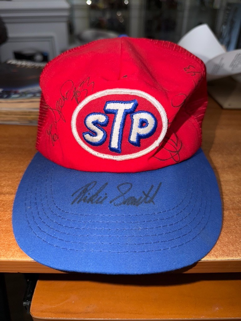 STP Snapback vintage hat signed Richard Petty Speed and Rikie Smith