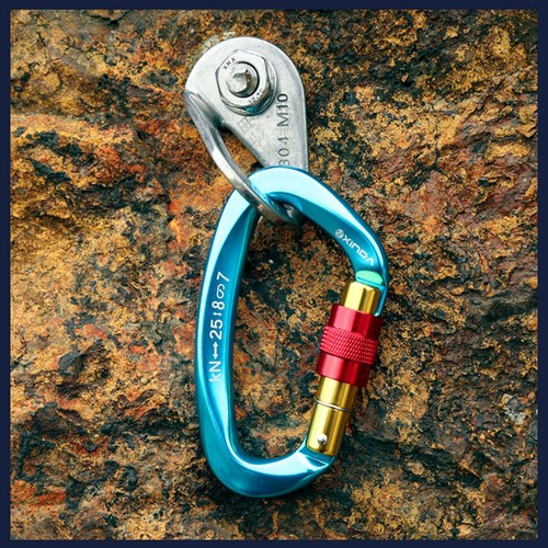 25KN Heavy Duty Locking Rock Climbing Carabiner Clip Aluminum D Ring Hook Buckle - Picture 8 of 24