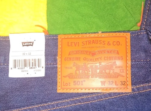 Pantalones de mezclilla Levi's 501 originales con botones azul oscuro talla 32x32 - Imagen 3 de 4