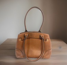 Bueno Camel Brown Vegan Leather Satchel Double Handle Handbag Shoulder Bag Purse