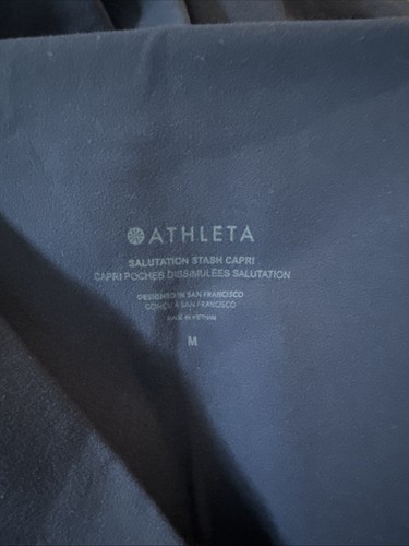 Medium Athleta Salutation Stash Capri marineblau Yoga Training Laufen neu ohne Etikett - Bild 6 von 6