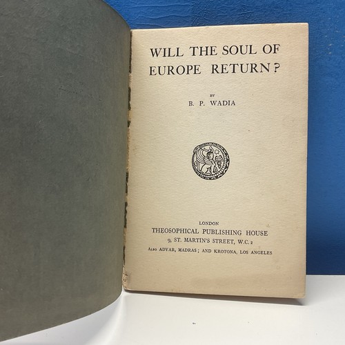 Will The Soul Of Europe Return By B. P. Wadia - 1921 - Picture 2 of 7
