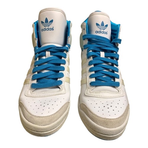 Adidas Sleek Series White, Cream & Teal High Top Sneakers - Size 8 - Picture 3 of 9