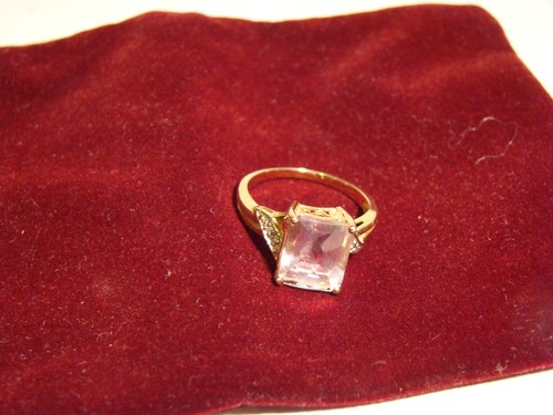10 Karat Gold Rose de France Amethyst Ring mit kleinen Diamanten ca. 2 Karat Stein - Bild 2 von 24