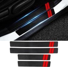 Car Door Sill Protector, Scratch Resistant Door Sill Bumper A-Red-4pcs