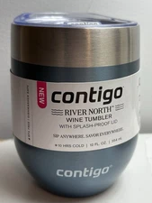 Contigo River North Stainless Steel Reusable Tumbler 12 Oz Dark Blue Brand New