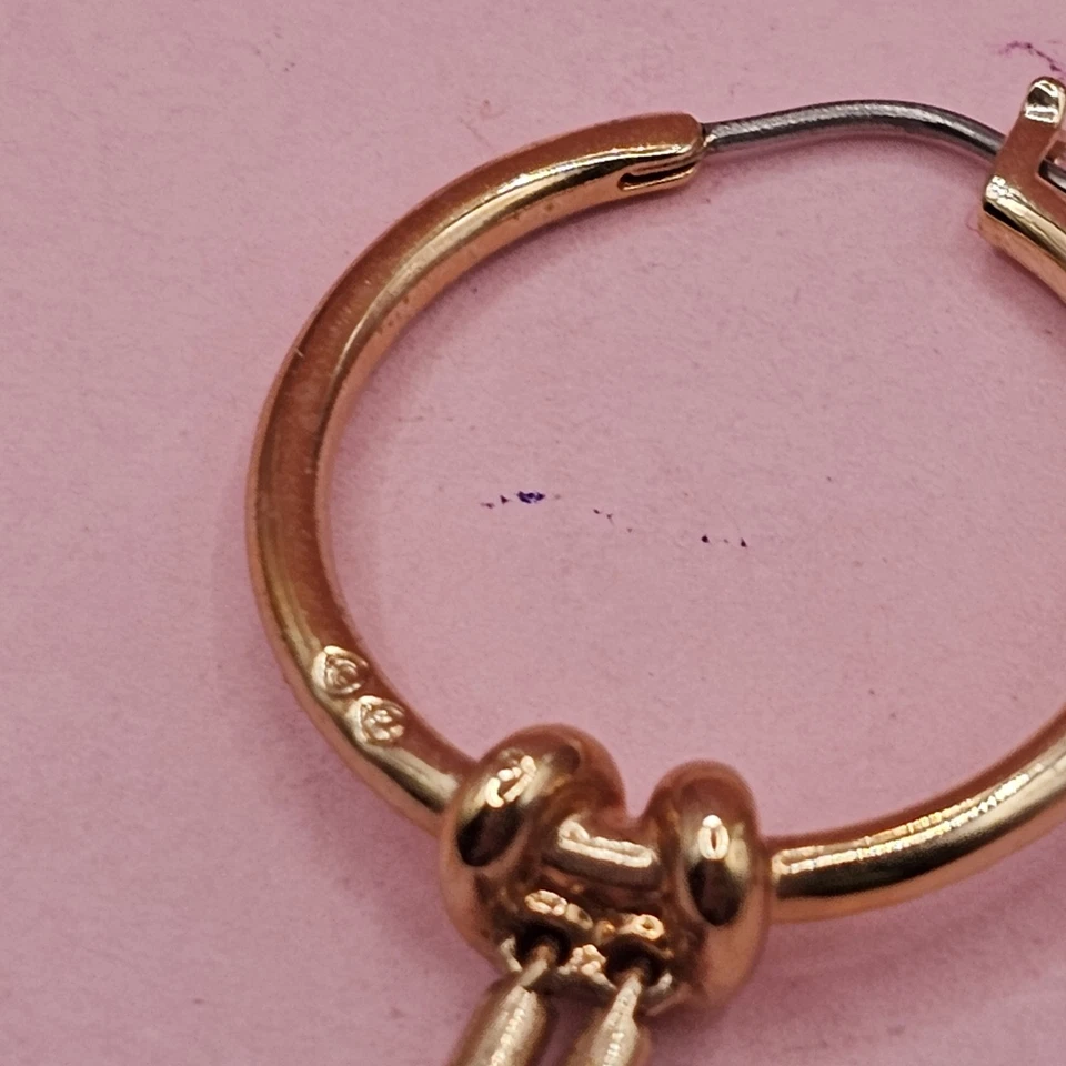 Pendientes colgantes Swarovski Swan Swarovski enchapados en oro rosa rosa cisne firmados Foto 4 de 4