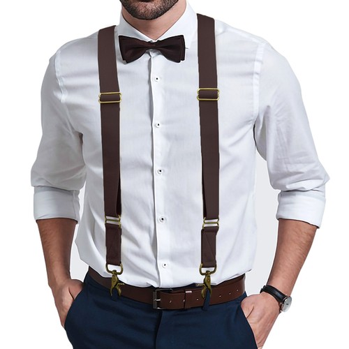 Buyless Fashion Trucker 2 Pack Suspender Men 48" Adjustable Strap Utility Braces - Picture 42 of 49