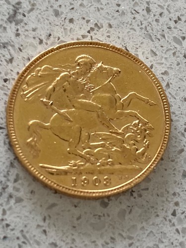 1903 Edward VII Full Gold Sovereign. - Picture 2 of 2